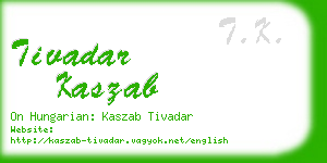 tivadar kaszab business card